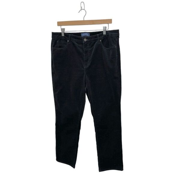 Talbots Women's Petites Black High Waist Corduroy Pants Sz 14P Grunge‎ Retro - Picture 1 of 8